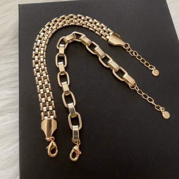 18K Gold Plated Over Brass Watch Band Link Bracelet Bundle - Picture 6 of 11